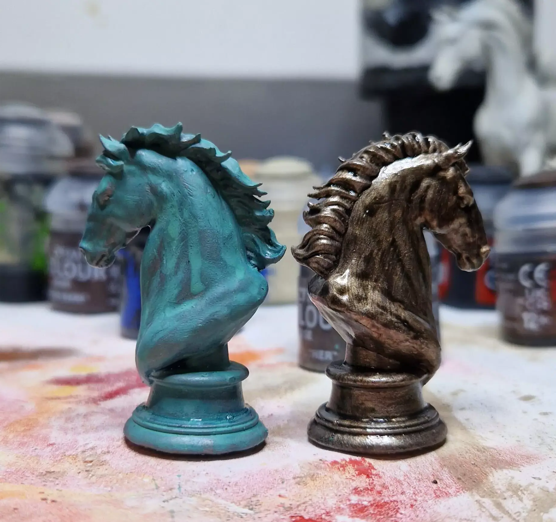 resin chess horse tabletop figure