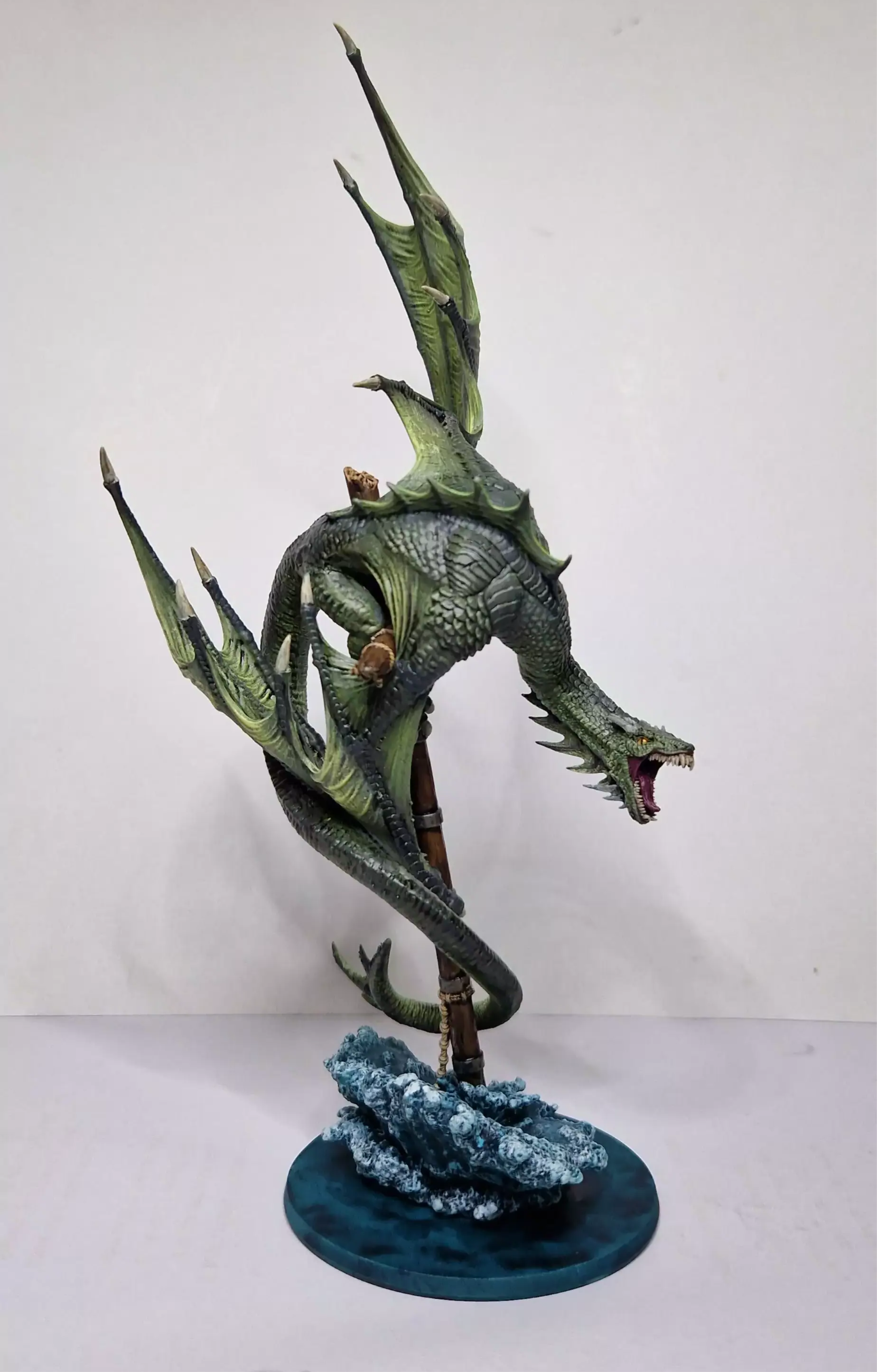 Green dragon resin tabletop figure