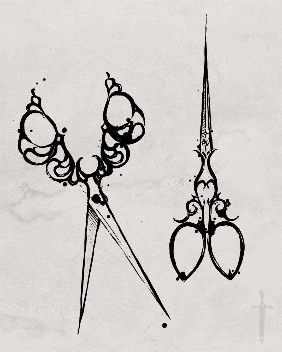 Scissors tattoo design