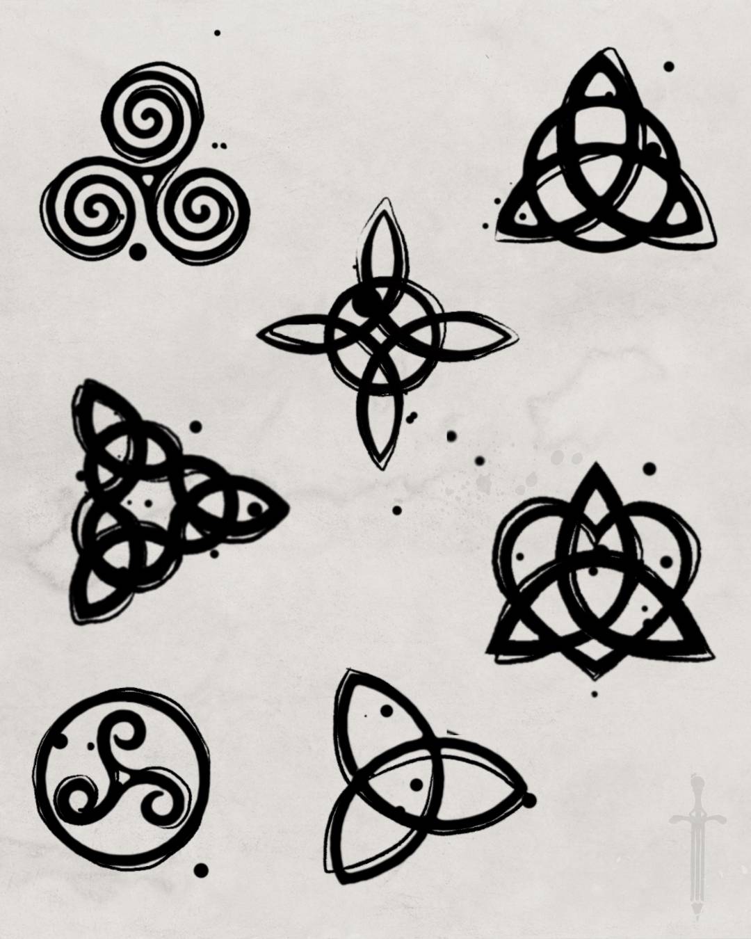 Wicca symbols tattoo design