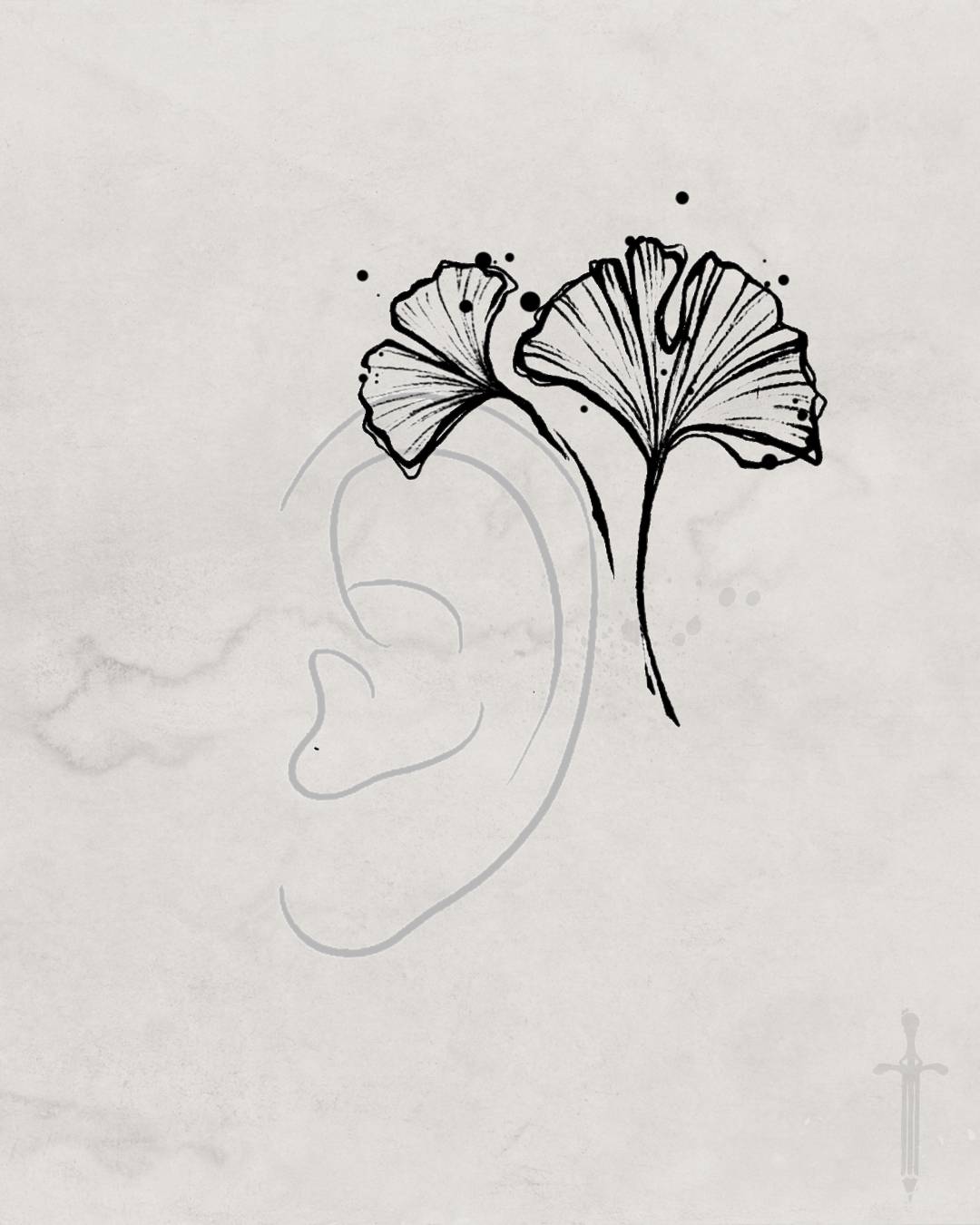 Ear design tattoo