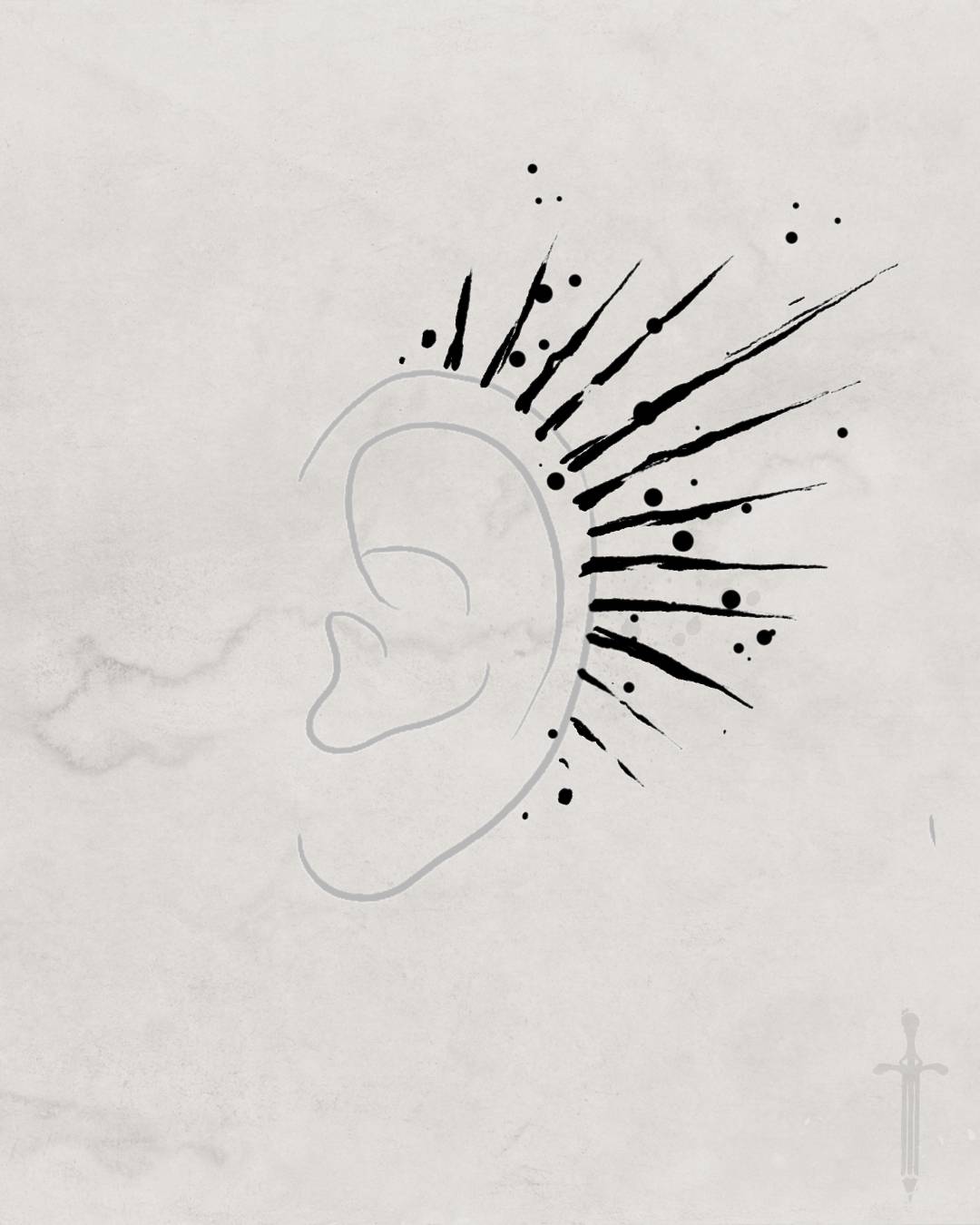 Ear design tattoo