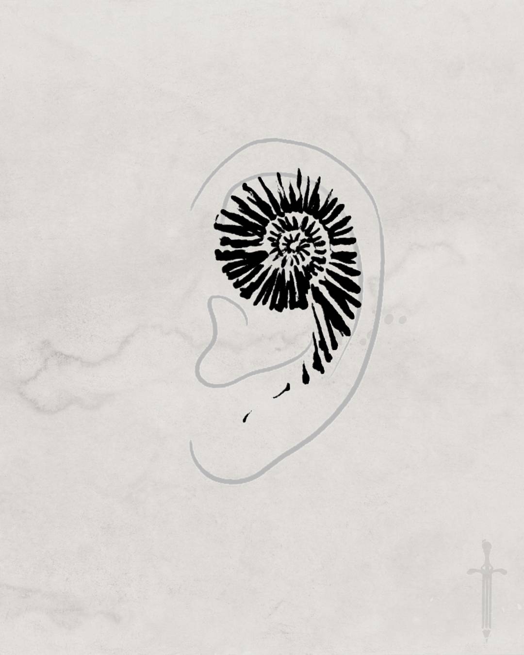 Ear design tattoo