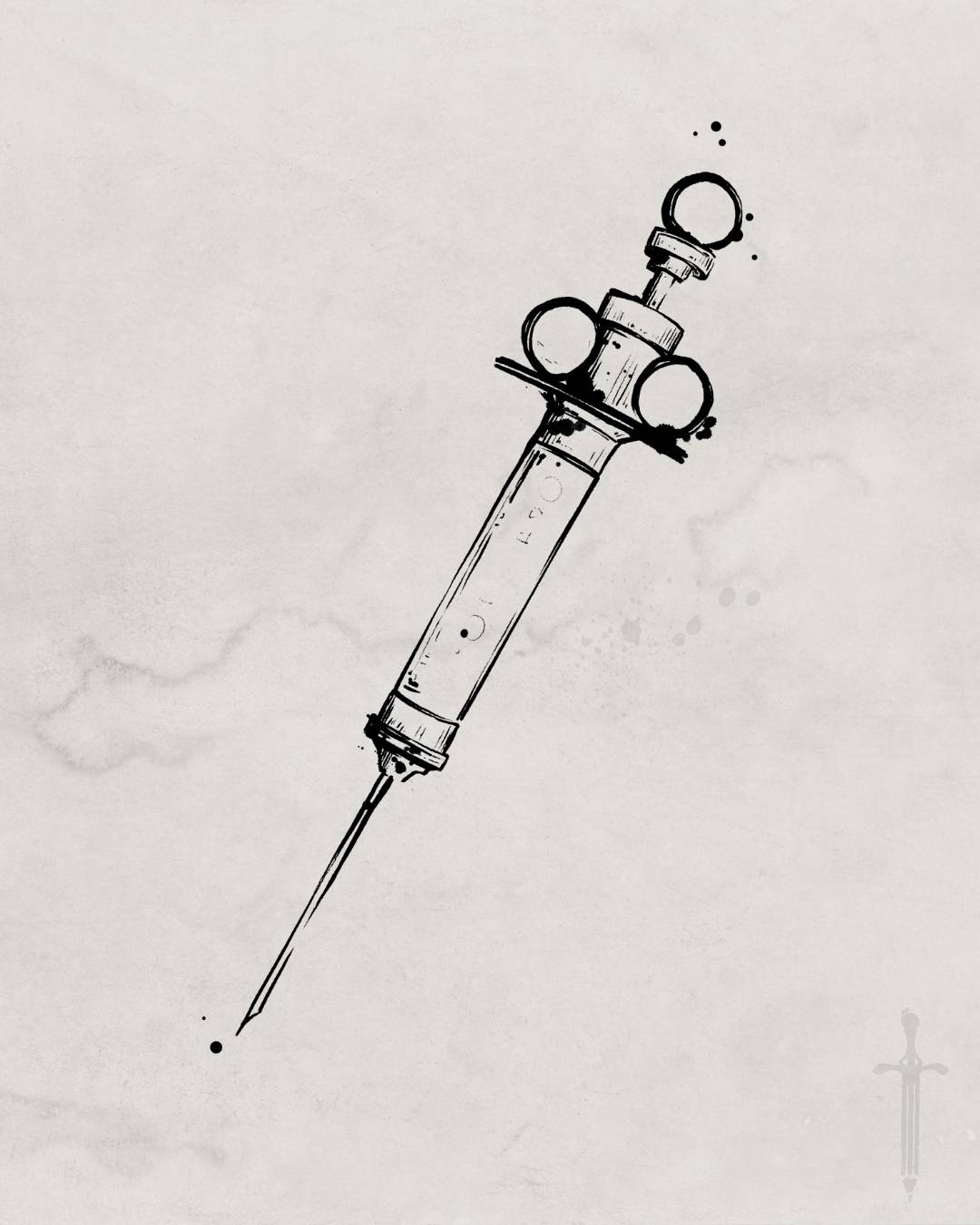 Syringe tattoo design