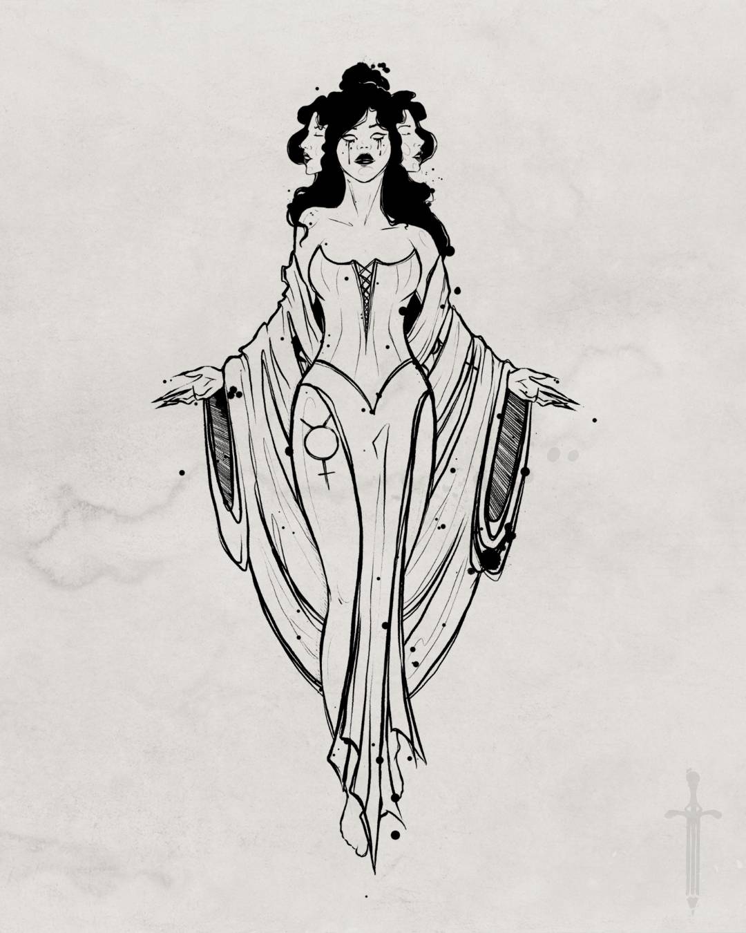 Zodiac sign tattoo design