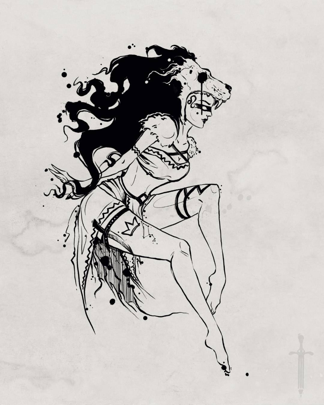 Zodiac sign tattoo design
