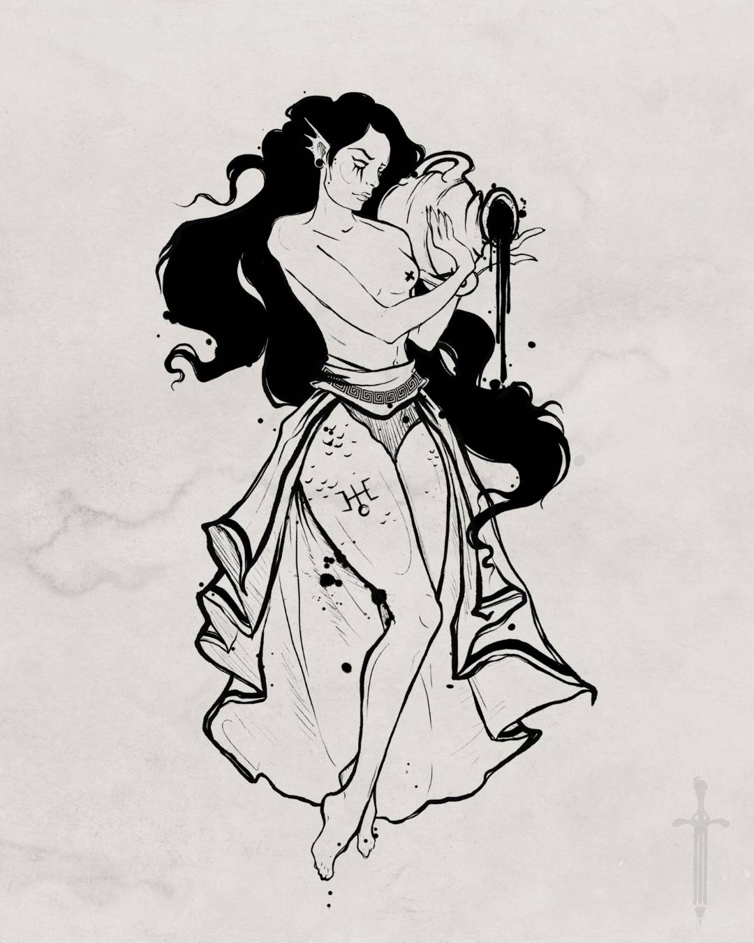 Zodiac sign tattoo design