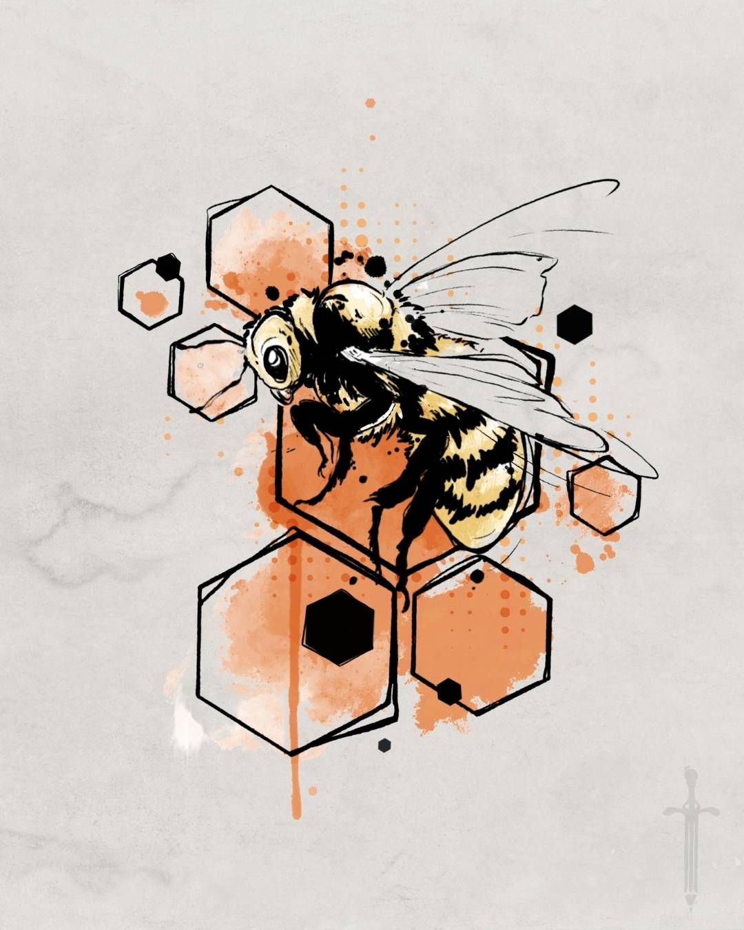 Bee tattoo design