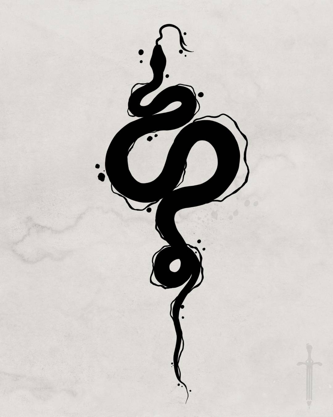 Snake silhouette tattoo design