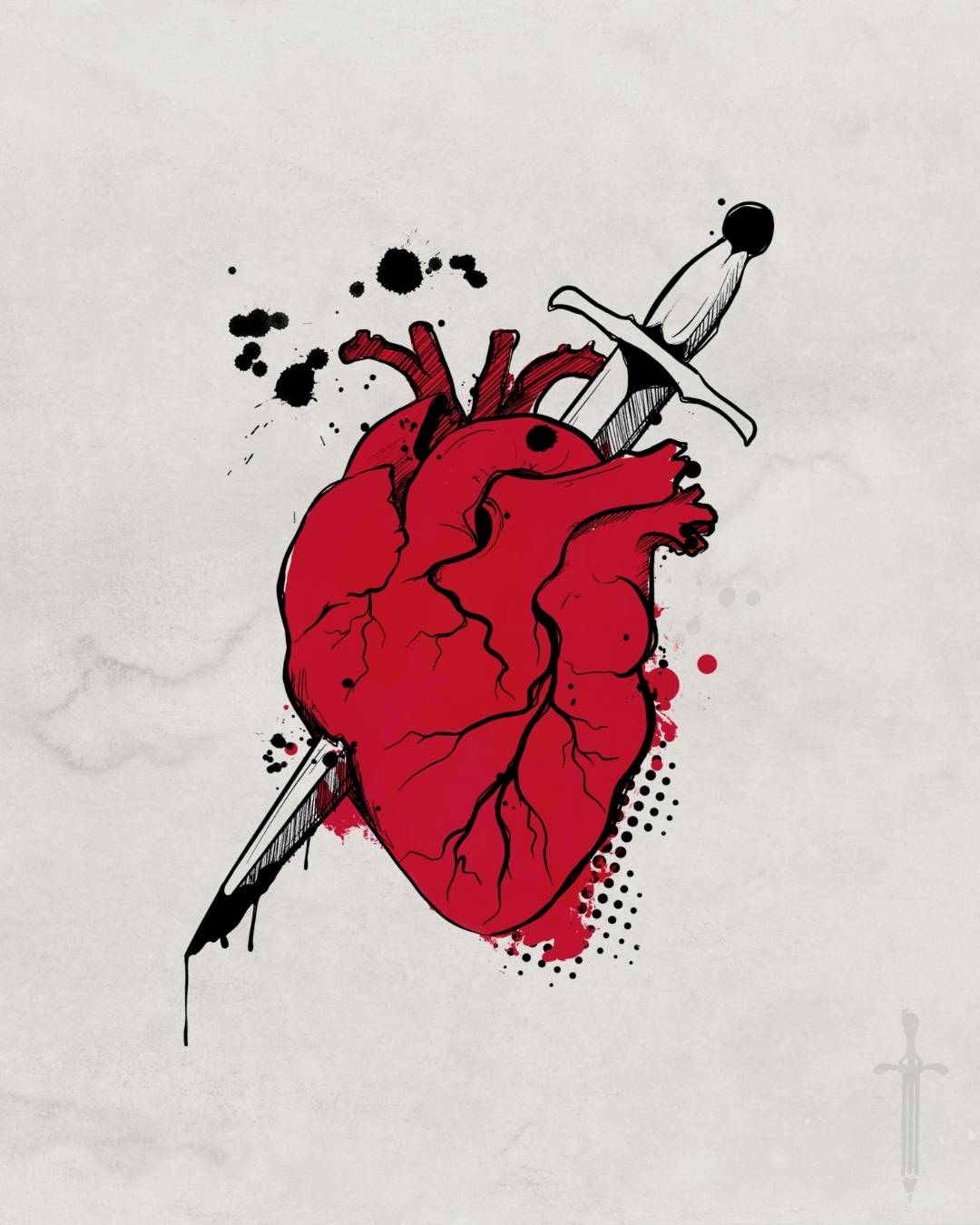 Stabby Heart tattoo design