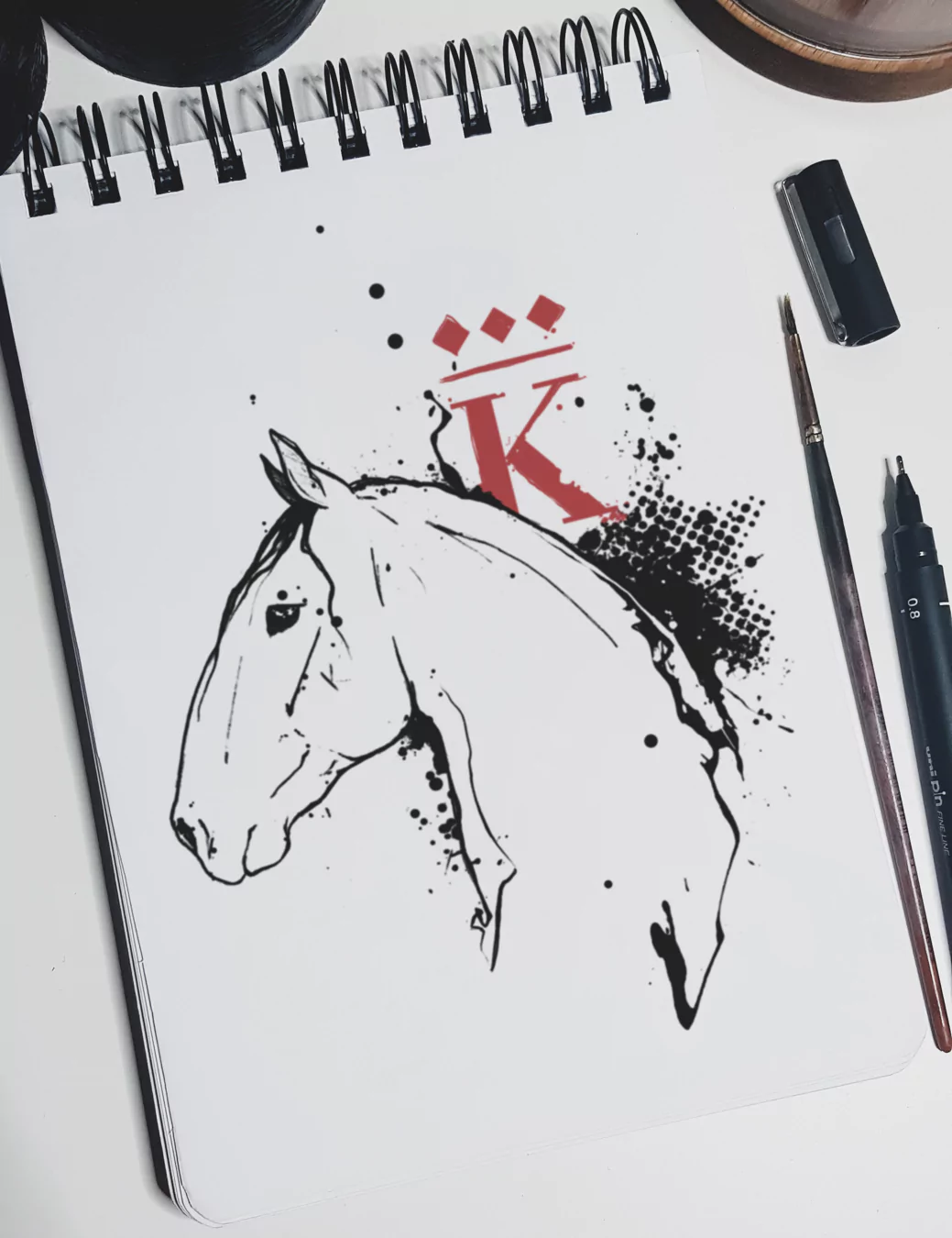 kladruber horse tattoo design