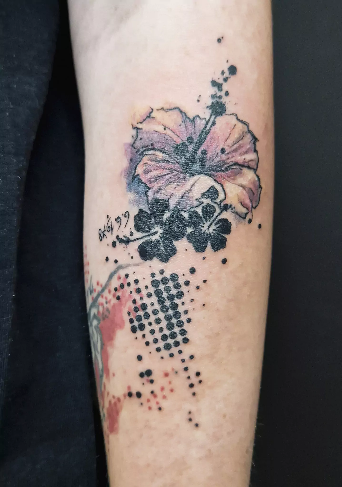 hibiscus watercolor tattoo