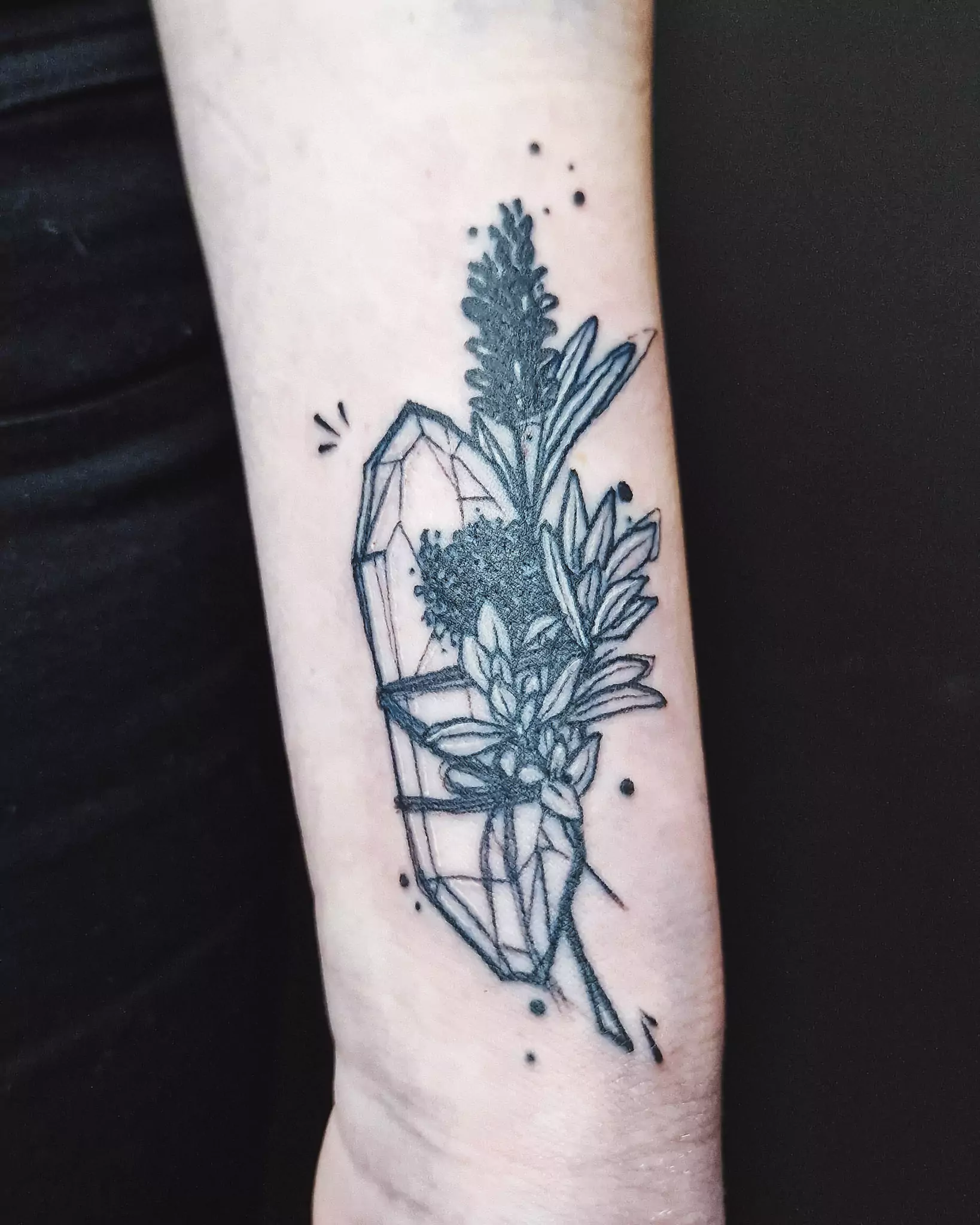 Wicca lavender crystal tattoo