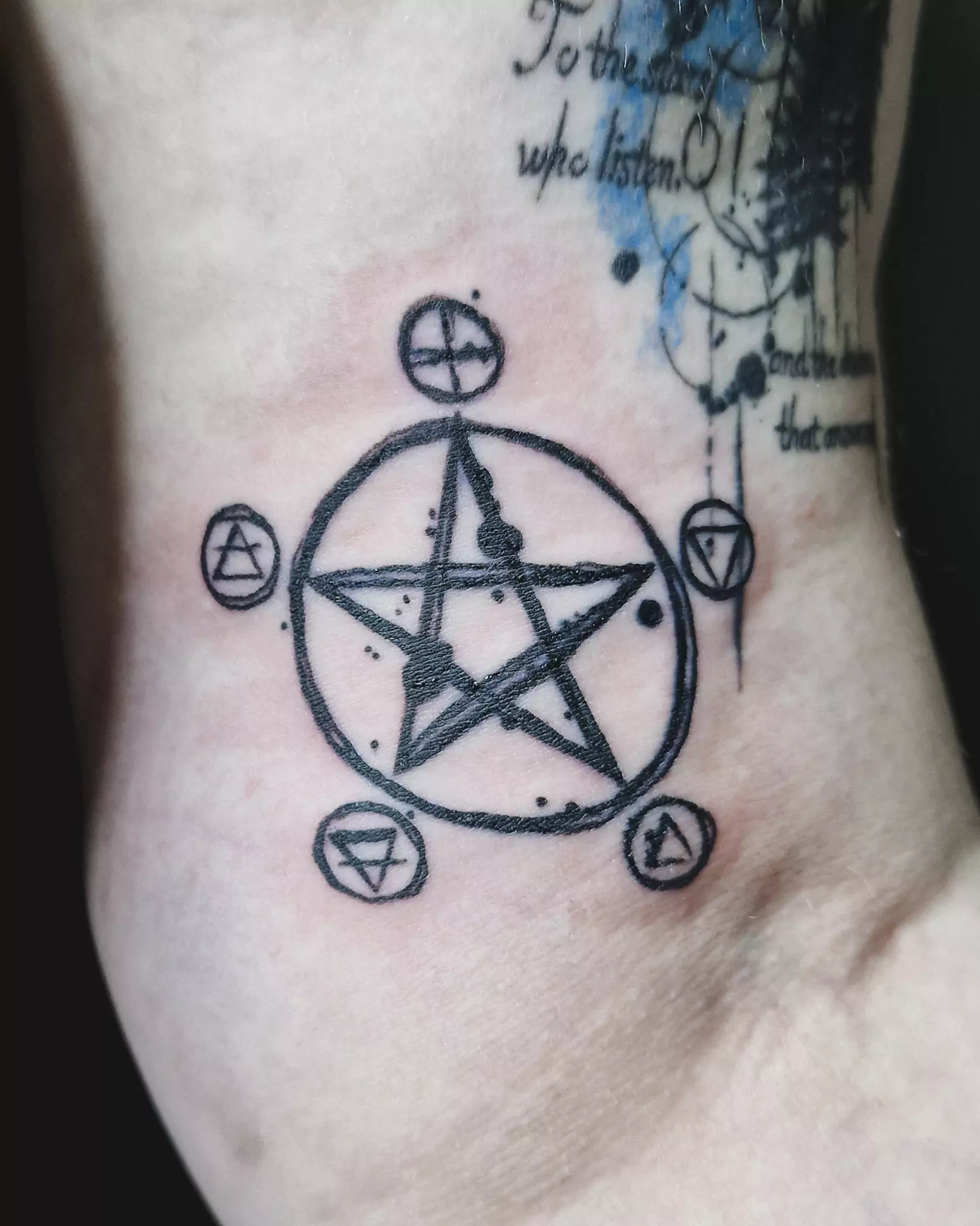 wicca pentagram tattoo